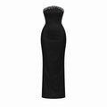 Solenne Black Crystal-Embellished Strapless Maxi Dress (Copy)