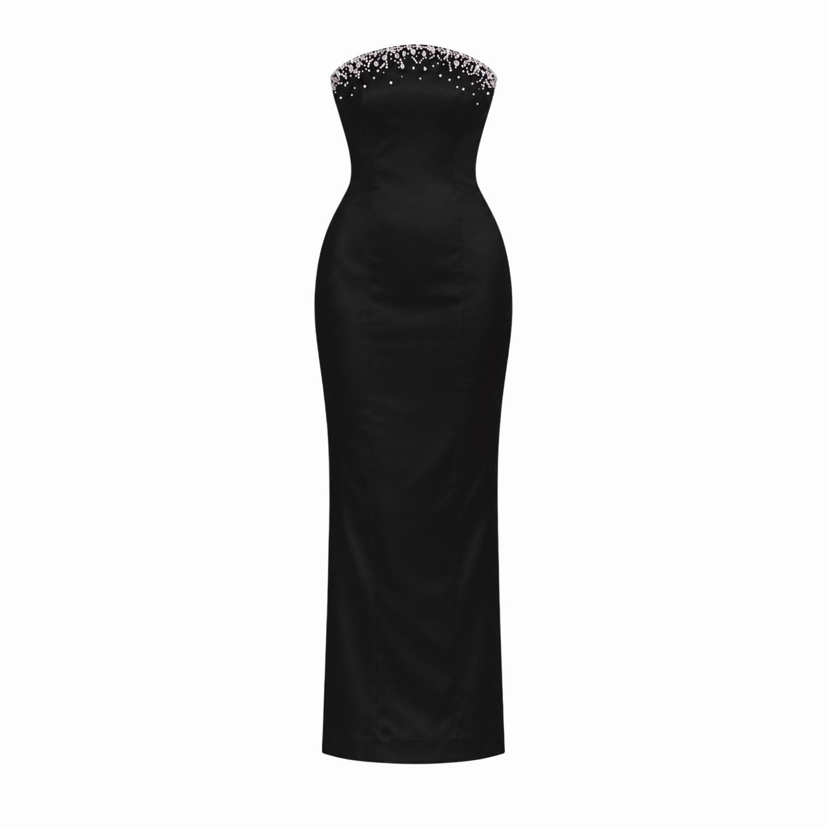 Solenne Black Crystal-Embellished Strapless Maxi Dress (Copy)