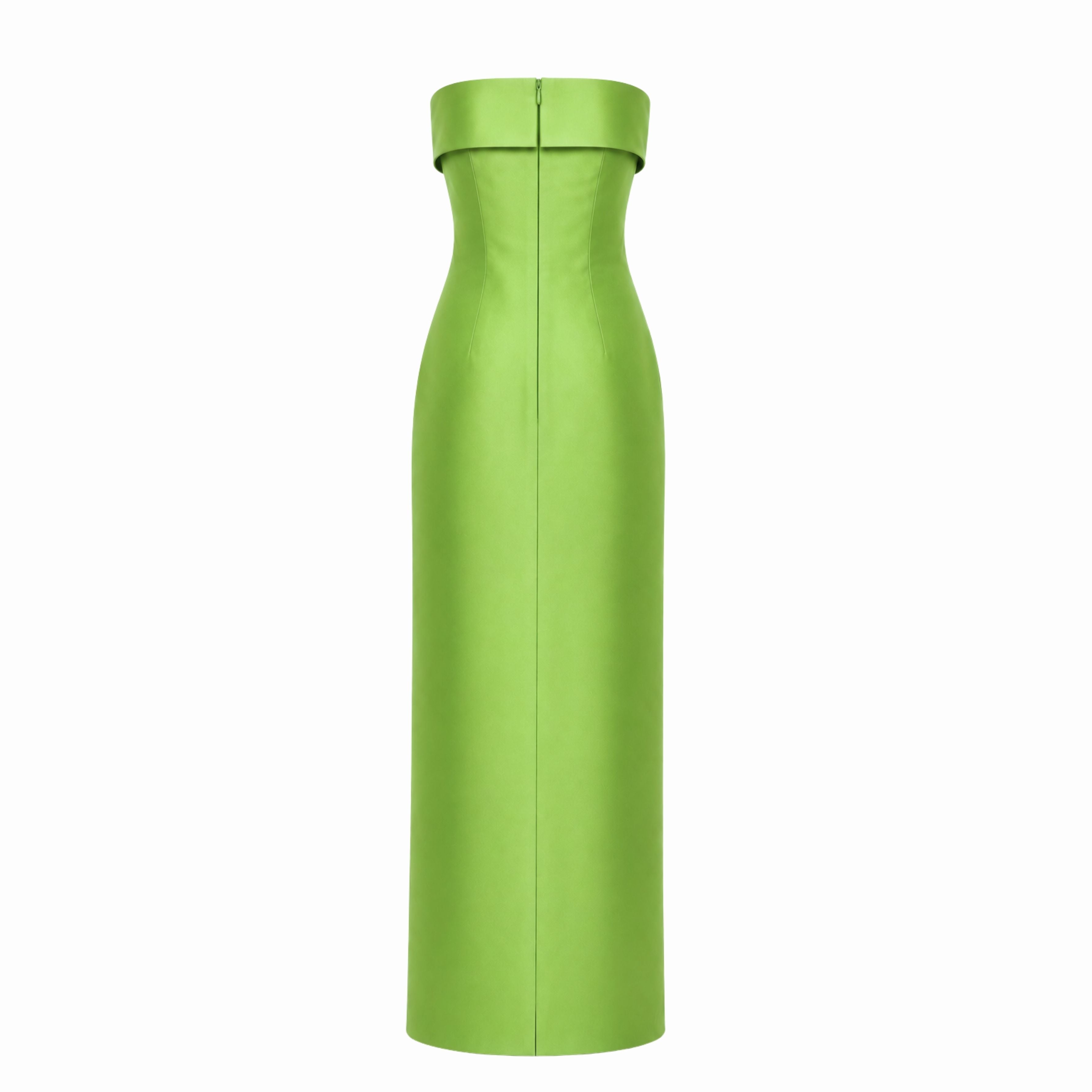 Lime Petal Column Gown