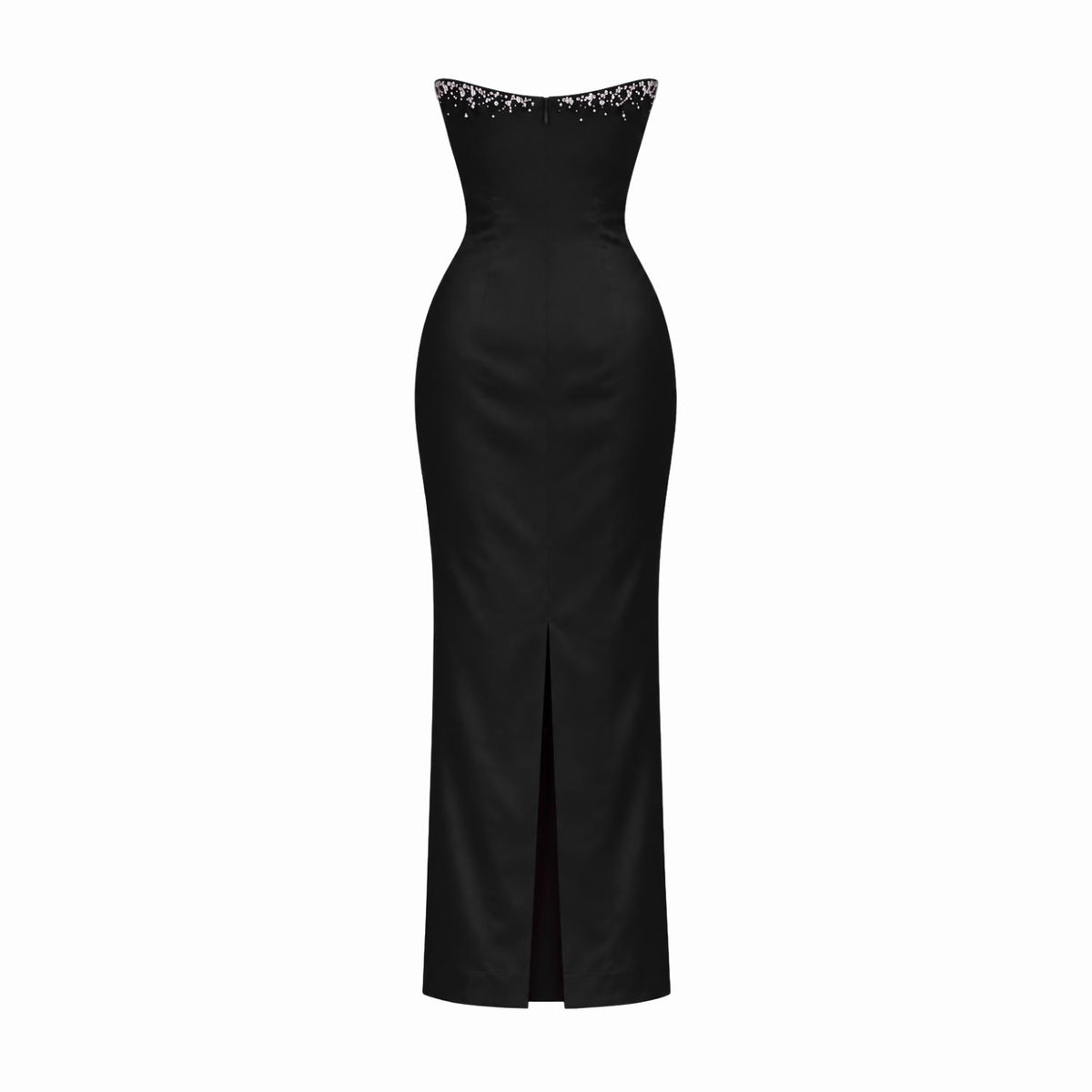Solenne Black Crystal-Embellished Strapless Maxi Dress (Copy)