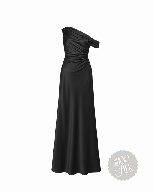 Black Eclipse Silk Gown