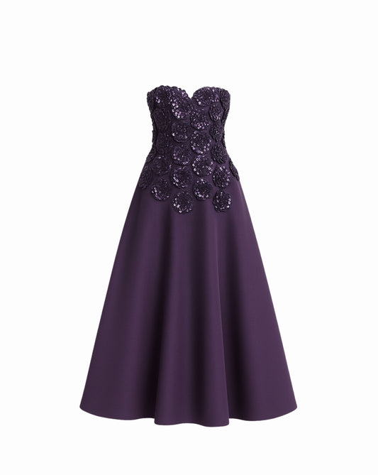 Midnight Plum Bloom Gown