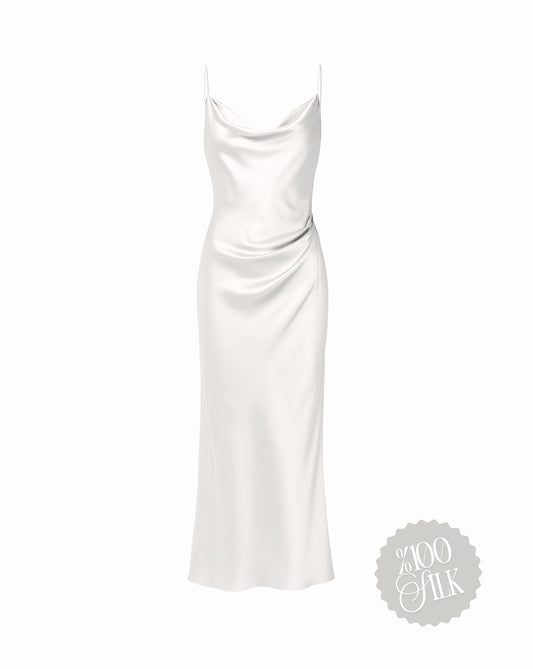 Ivory Serenade Silk Dress